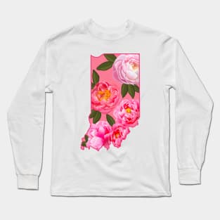 Indiana State Flower Peony Long Sleeve T-Shirt